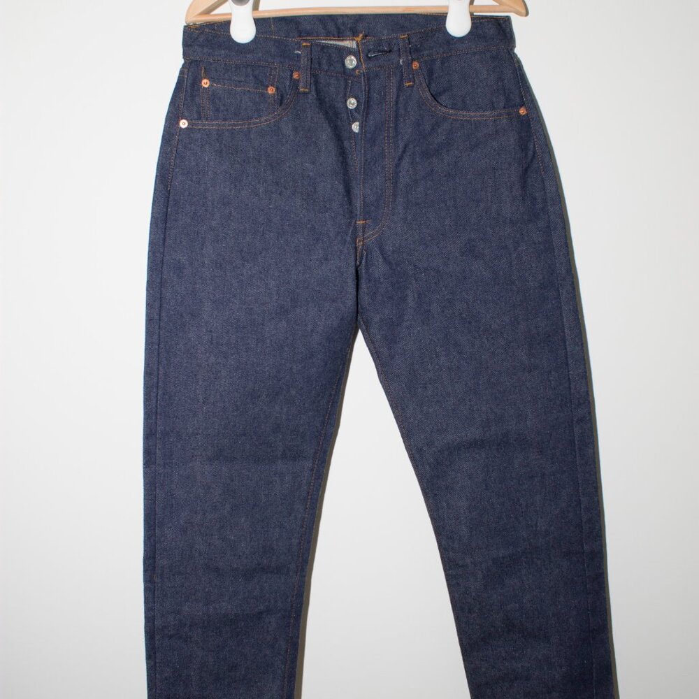New vintage 501 Levi mens jeans unwashed and unshrunk medium/dark wash